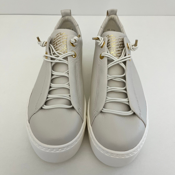 Paul Green Faye Platform Sneakers Ivory Leather Chunky Lace Up Women 11.5 NWOB - Picture 7 of 15